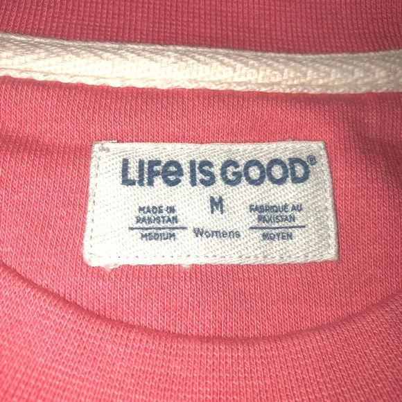 Life Is Good Sweatshirt Pink M “Teaching Is A Work Of Heart” Long Sleeve Graphic - Picture 2 of 7